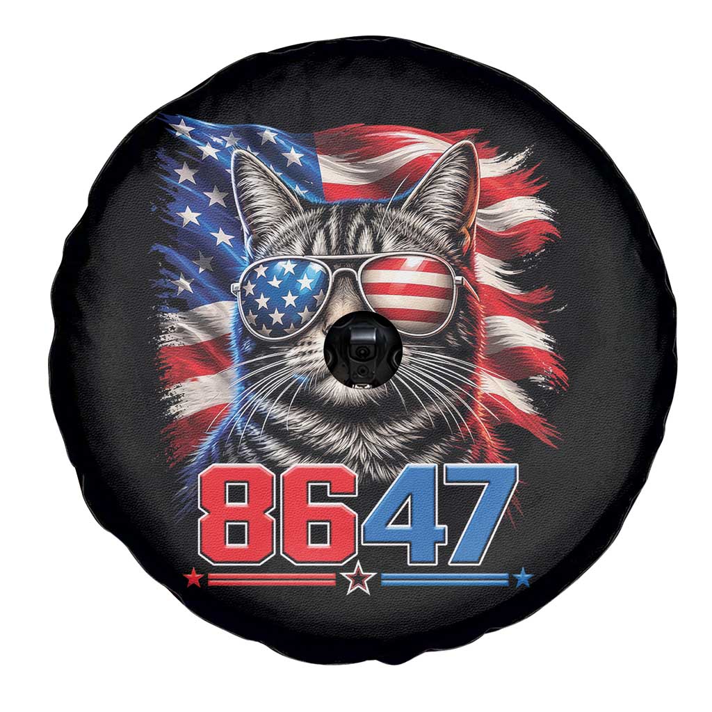 Cool 8647 Patriotic Cat Spare Tire Cover American Flag Sunglasses Tabby Cat Political Satire TS02 Print Your Wear