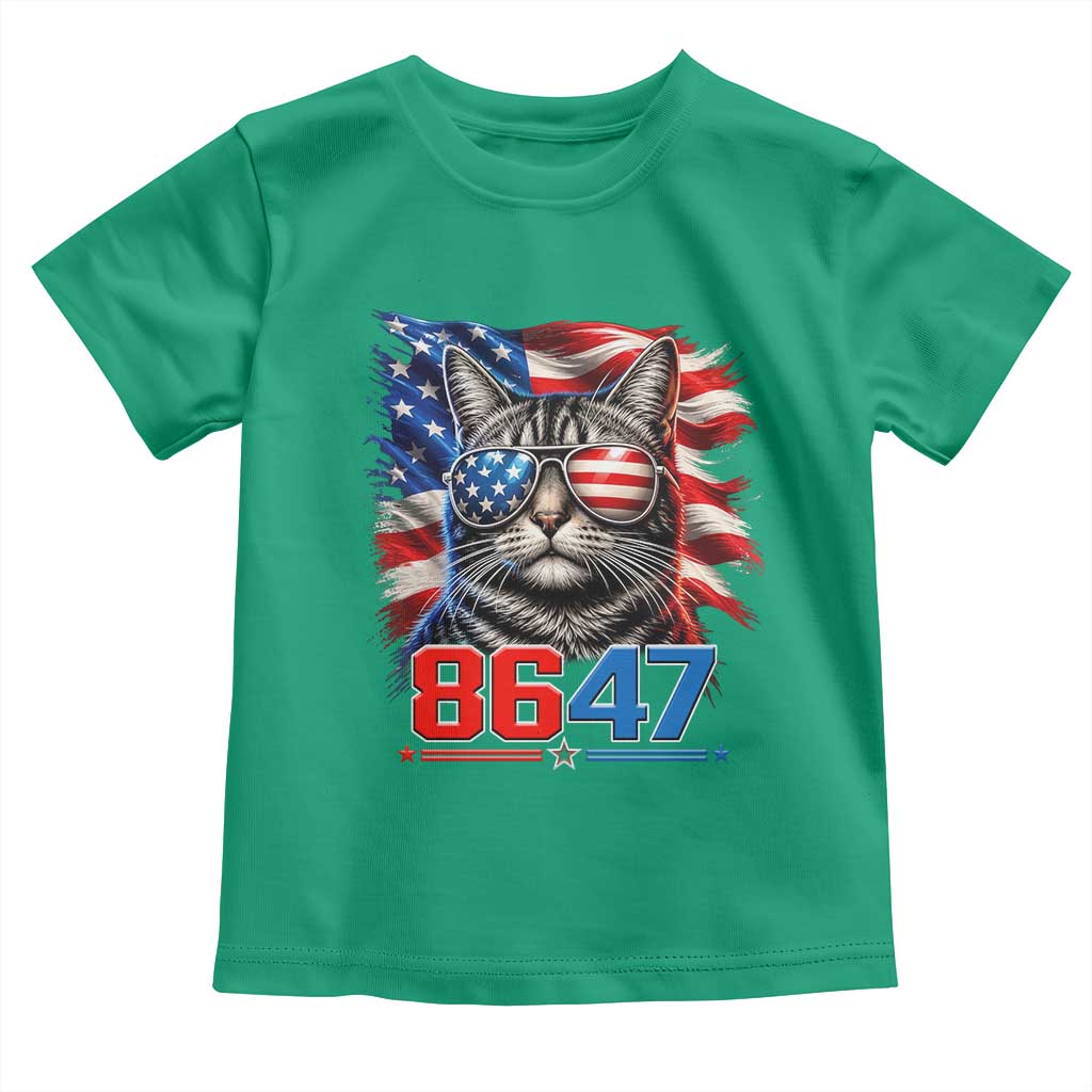 Cool 8647 Patriotic Cat Toddler T Shirt American Flag Sunglasses Tabby Cat Political Satire TS02 Irish Green Print Your Wear