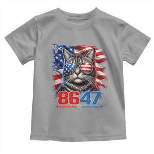 Cool 8647 Patriotic Cat Toddler T Shirt American Flag Sunglasses Tabby Cat Political Satire TS02 Sport Gray Print Your Wear
