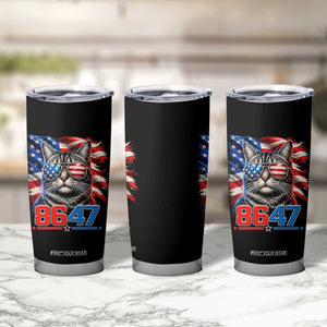 Cool 8647 Patriotic Cat Tumbler Cup American Flag Sunglasses Tabby Cat Political Satire TS02 Print Your Wear
