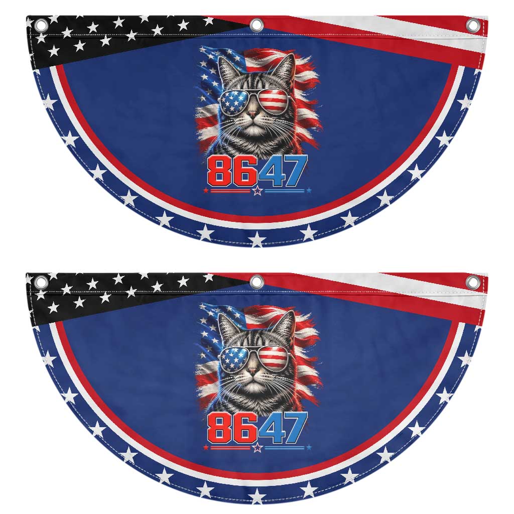 Cool 8647 Cat Patriotic Fan Flag American Flag Sunglasses Tabby Cat Political Satire
