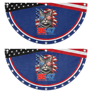 Cool 8647 Cat Patriotic Fan Flag American Flag Sunglasses Tabby Cat Political Satire