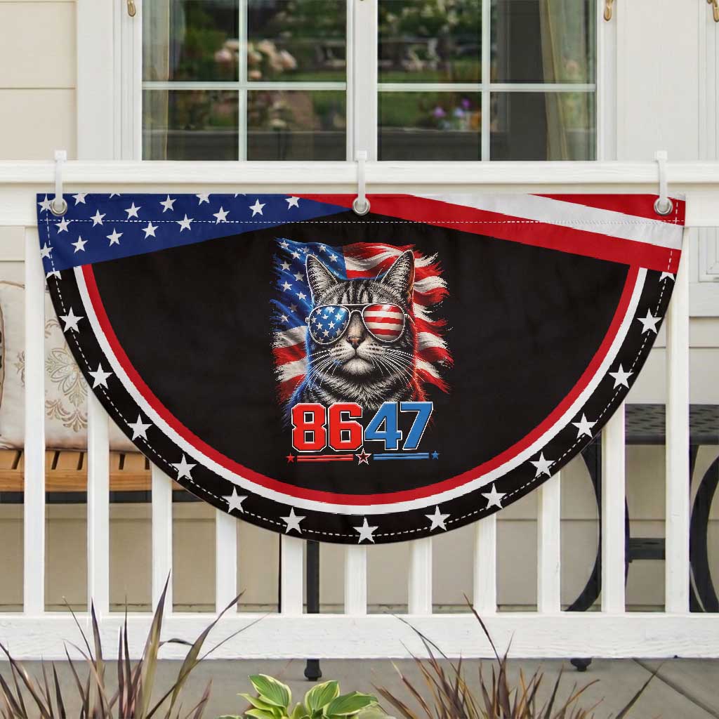 Cool 8647 Cat Patriotic Fan Flag American Flag Sunglasses Tabby Cat Political Satire