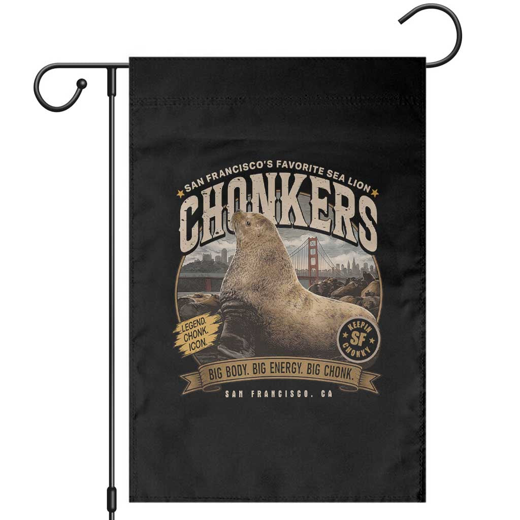 Viral Chonkers San Francisco Sea Lion Garden Flag Retro Pier 39 Fisherman's Wharf Souvenir TS02 Black Print Your Wear