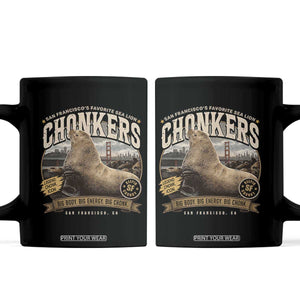 Viral Chonkers San Francisco Sea Lion Coffee Mug Retro Pier 39 Fisherman's Wharf Souvenir TS02 Black Print Your Wear