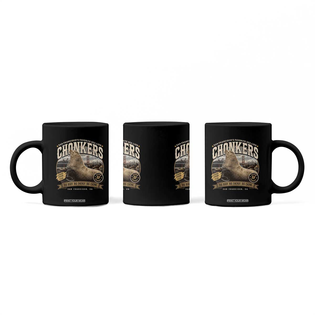 Viral Chonkers San Francisco Sea Lion Coffee Mug Retro Pier 39 Fisherman's Wharf Souvenir TS02 Print Your Wear