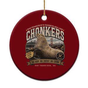 Viral Chonkers San Francisco Sea Lion Ceramic Ornament Retro Pier 39 Fisherman's Wharf Souvenir TS02 1pc Red Print Your Wear