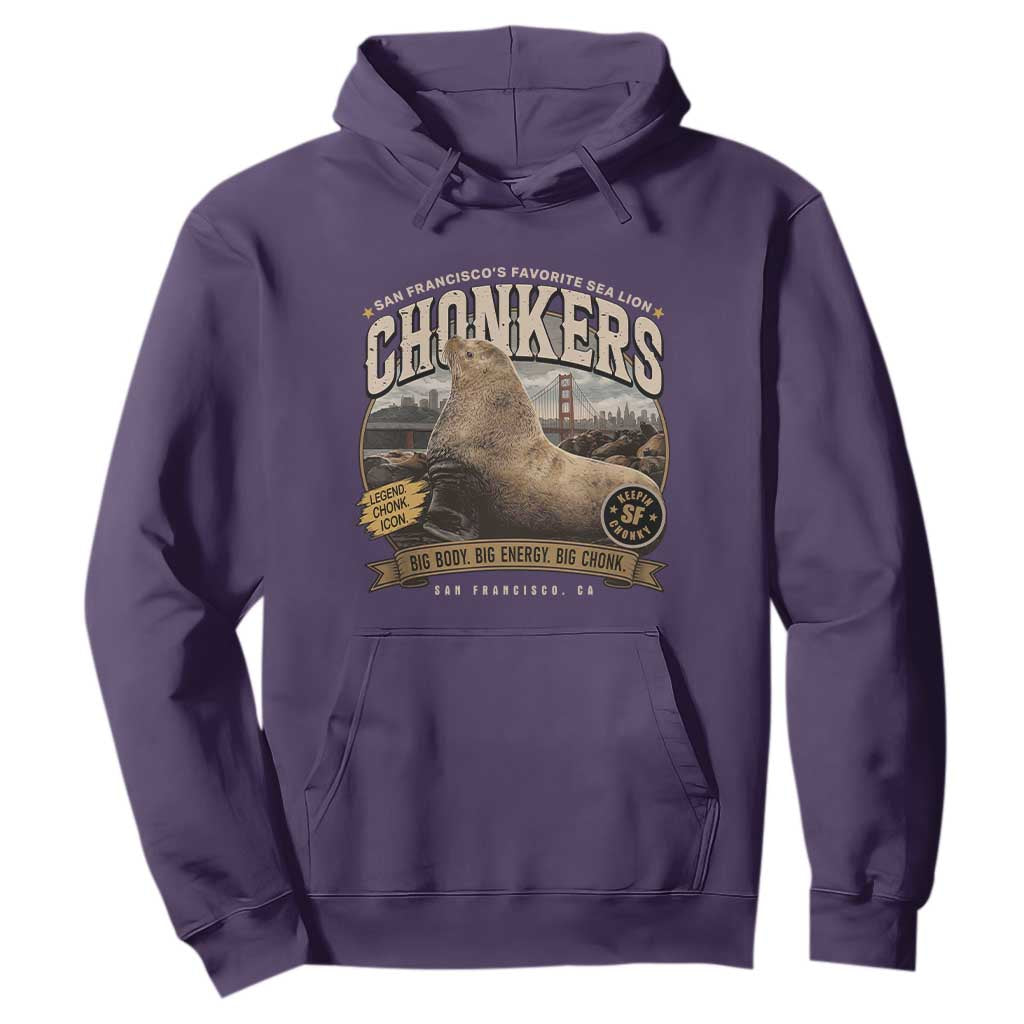 Viral Chonkers San Francisco Sea Lion Hoodie Retro Pier 39 Fisherman's Wharf Souvenir TS02 Purple Print Your Wear