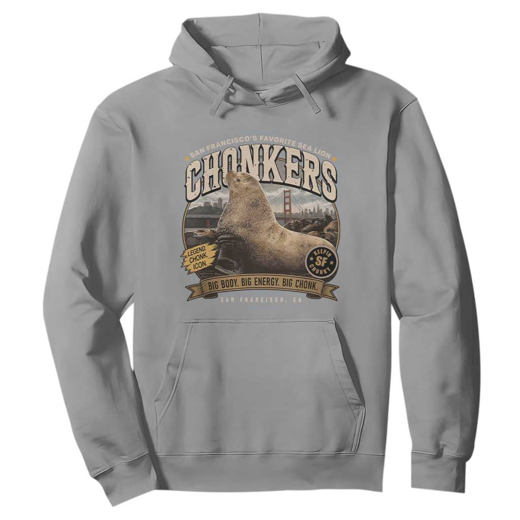 Viral Chonkers San Francisco Sea Lion Hoodie Retro Pier 39 Fisherman's Wharf Souvenir TS02 Sport Gray Print Your Wear