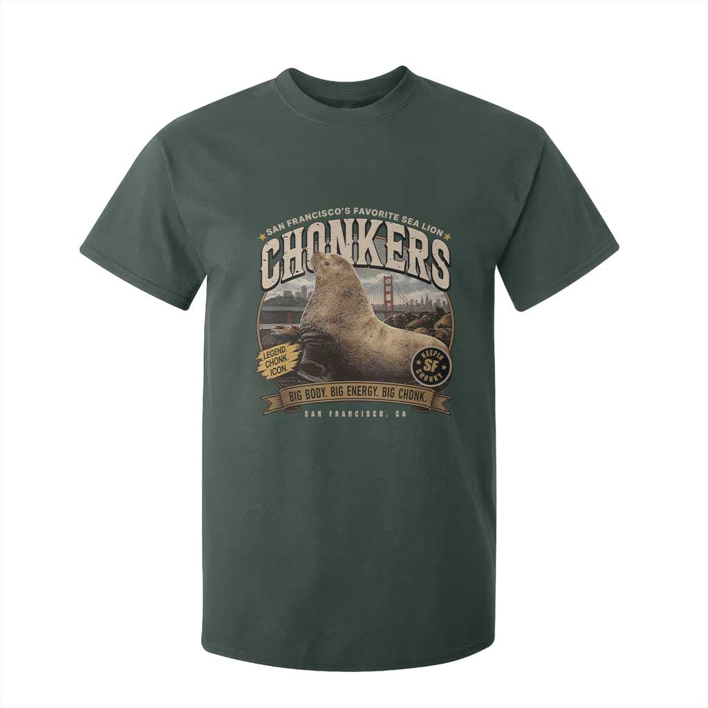 Viral Chonkers San Francisco Sea Lion T Shirt For Kid Retro Pier 39 Fisherman's Wharf Souvenir TS02 Dark Forest Green Print Your Wear