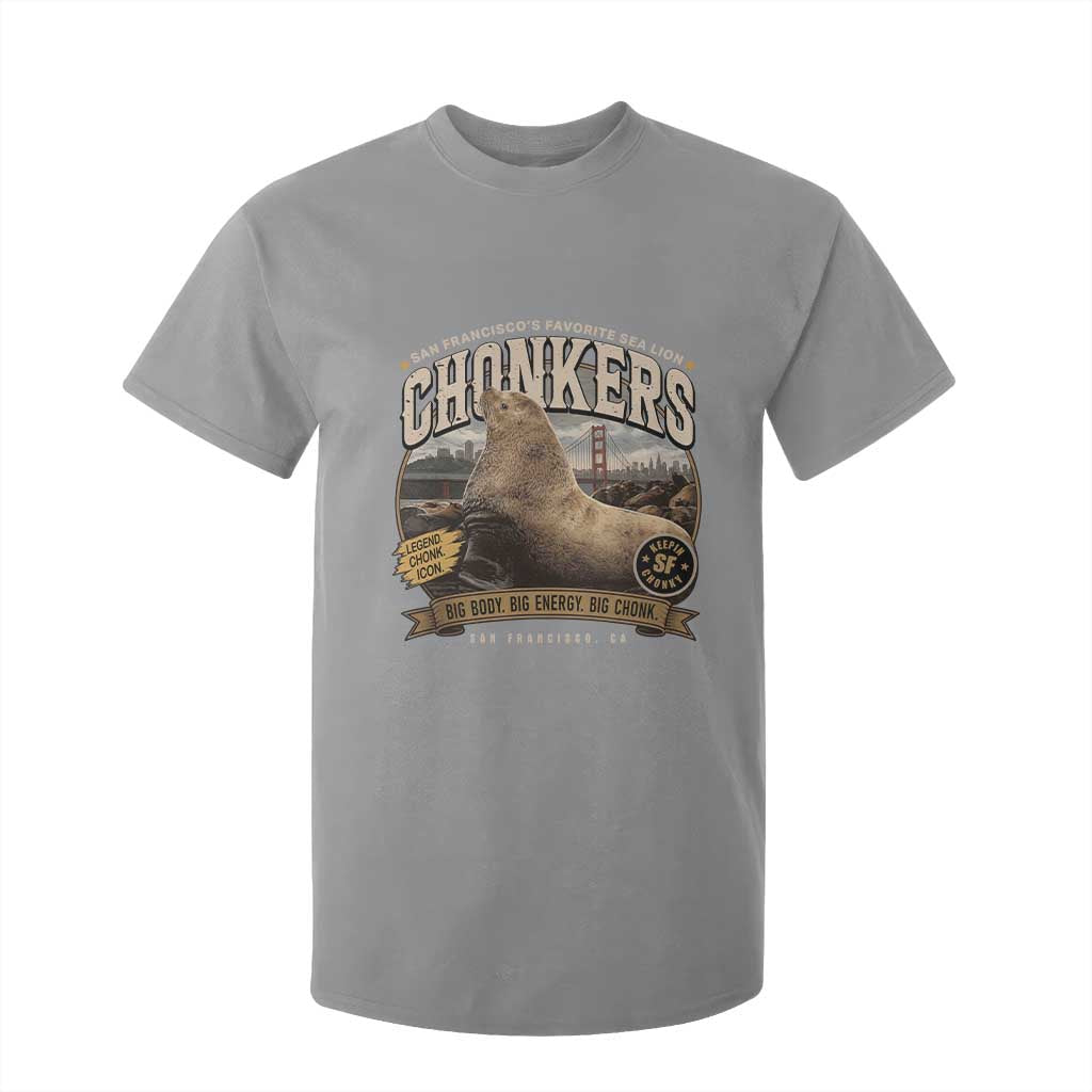 Viral Chonkers San Francisco Sea Lion T Shirt For Kid Retro Pier 39 Fisherman's Wharf Souvenir TS02 Sport Gray Print Your Wear