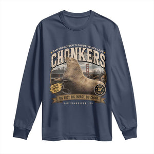 Viral Chonkers San Francisco Sea Lion Long Sleeve Shirt Retro Pier 39 Fisherman's Wharf Souvenir TS02 Navy Print Your Wear