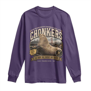 Viral Chonkers San Francisco Sea Lion Long Sleeve Shirt Retro Pier 39 Fisherman's Wharf Souvenir TS02 Purple Print Your Wear