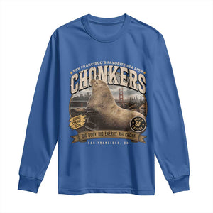 Viral Chonkers San Francisco Sea Lion Long Sleeve Shirt Retro Pier 39 Fisherman's Wharf Souvenir TS02 Royal Blue Print Your Wear