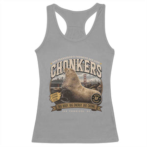 Viral Chonkers San Francisco Sea Lion Racerback Tank Top Retro Pier 39 Fisherman's Wharf Souvenir TS02 Sport Gray Print Your Wear