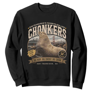 Viral Chonkers San Francisco Sea Lion Sweatshirt Retro Pier 39 Fisherman's Wharf Souvenir TS02 Black Print Your Wear