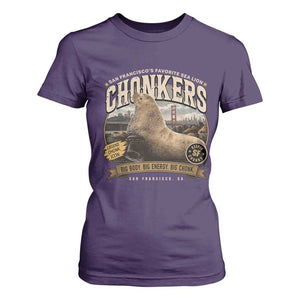 Viral Chonkers San Francisco Sea Lion T Shirt For Women Retro Pier 39 Fisherman's Wharf Souvenir TS02 Purple Print Your Wear