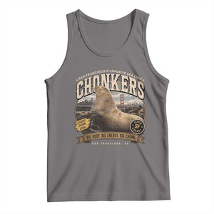 Viral Chonkers San Francisco Sea Lion Tank Top Retro Pier 39 Fisherman's Wharf Souvenir TS02 Deep Heather Print Your Wear