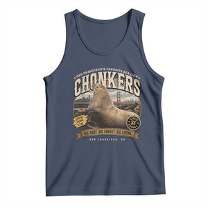 Viral Chonkers San Francisco Sea Lion Tank Top Retro Pier 39 Fisherman's Wharf Souvenir TS02 Navy Print Your Wear