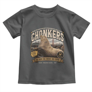 Viral Chonkers San Francisco Sea Lion Toddler T Shirt Retro Pier 39 Fisherman's Wharf Souvenir TS02 Dark Heather Print Your Wear