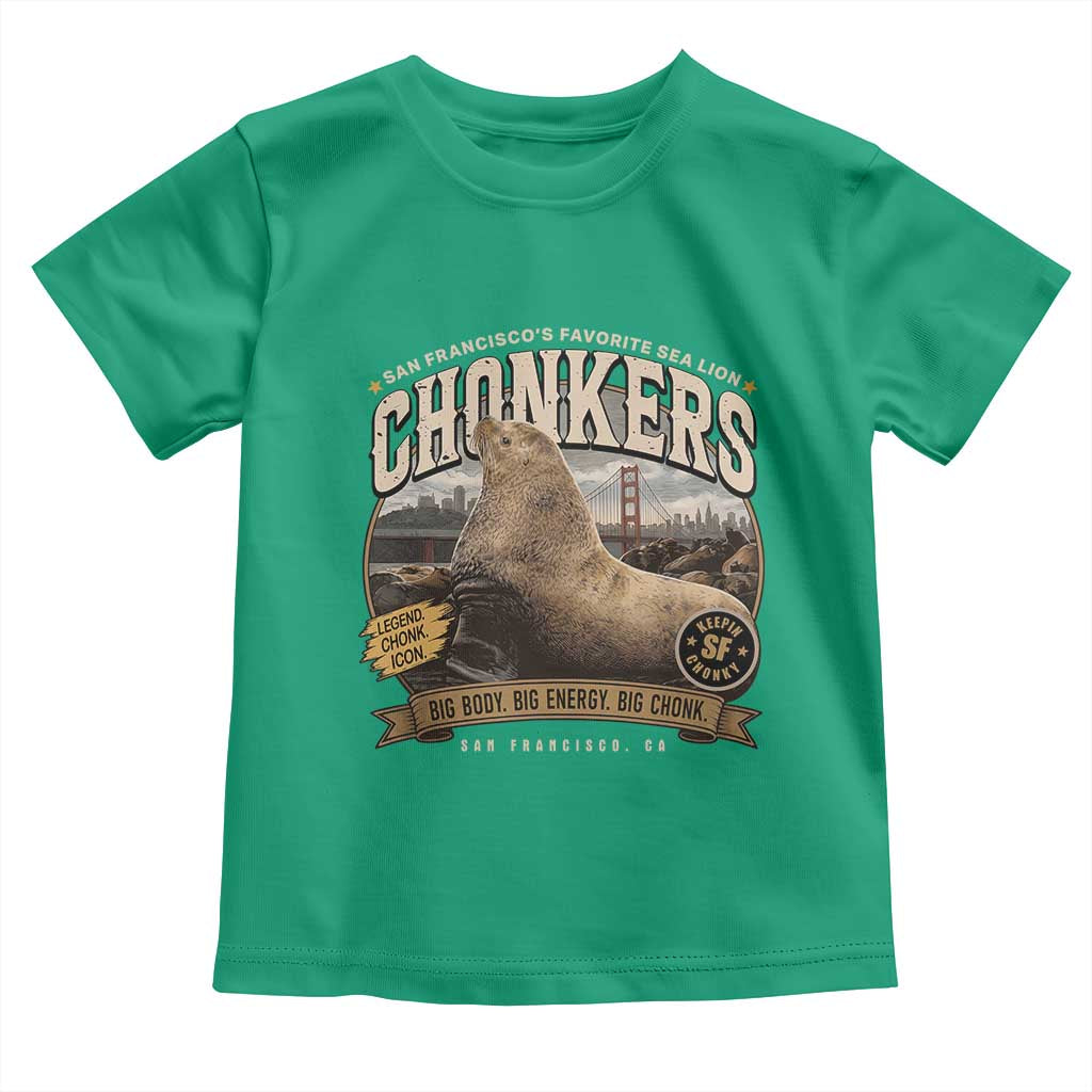 Viral Chonkers San Francisco Sea Lion Toddler T Shirt Retro Pier 39 Fisherman's Wharf Souvenir TS02 Irish Green Print Your Wear