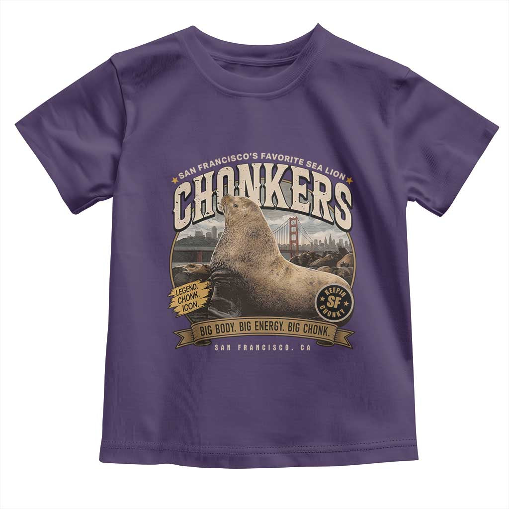 Viral Chonkers San Francisco Sea Lion Toddler T Shirt Retro Pier 39 Fisherman's Wharf Souvenir TS02 Purple Print Your Wear
