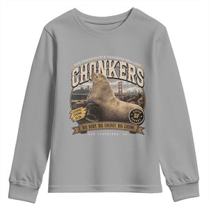 Viral Chonkers San Francisco Sea Lion Youth Sweatshirt Retro Pier 39 Fisherman's Wharf Souvenir