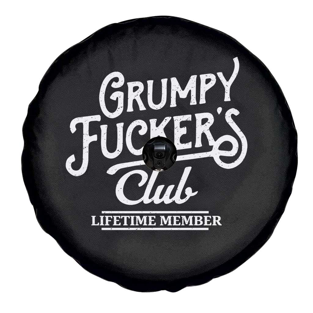 Grumpy Fucker's Club Lifetime Member Spare Tire Cover Funny Distressed Sarcastic Adult Humor Slogan Typography TS02 Print Your Wear