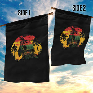 Retro Jamaican Lion Sunset Garden Flag Rasta Colors Music and Island Vibes Graphic TS02 Print Your Wear