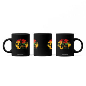 Retro Jamaican Lion Sunset Coffee Mug Rasta Colors Music and Island Vibes Graphic TS02 Print Your Wear