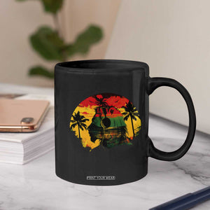 Retro Jamaican Lion Sunset Coffee Mug Rasta Colors Music and Island Vibes Graphic TS02 Print Your Wear
