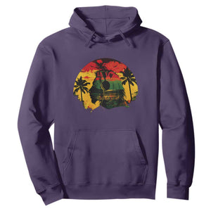 Retro Jamaican Lion Sunset Hoodie Rasta Colors Music and Island Vibes Graphic TS02 Purple Print Your Wear