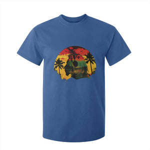 Retro Jamaican Lion Sunset T Shirt For Kid Rasta Colors Music and Island Vibes Graphic TS02 Royal Blue Print Your Wear