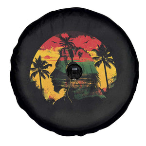Retro Jamaican Lion Sunset Spare Tire Cover Rasta Colors Music and Island Vibes Graphic TS02 Print Your Wear