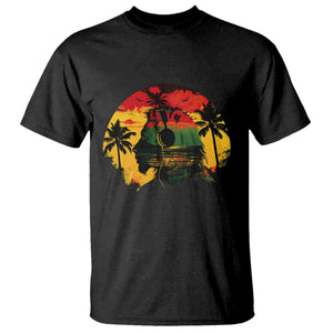 Retro Jamaican Lion Sunset T Shirt Rasta Colors Music and Island Vibes Graphic TS02 Black Print Your Wear