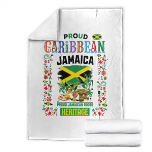 Proud Caribbean Jamaica Heritage Throw Blanket Jamaican Roots and Island Culture TS02 White Print Your Wear