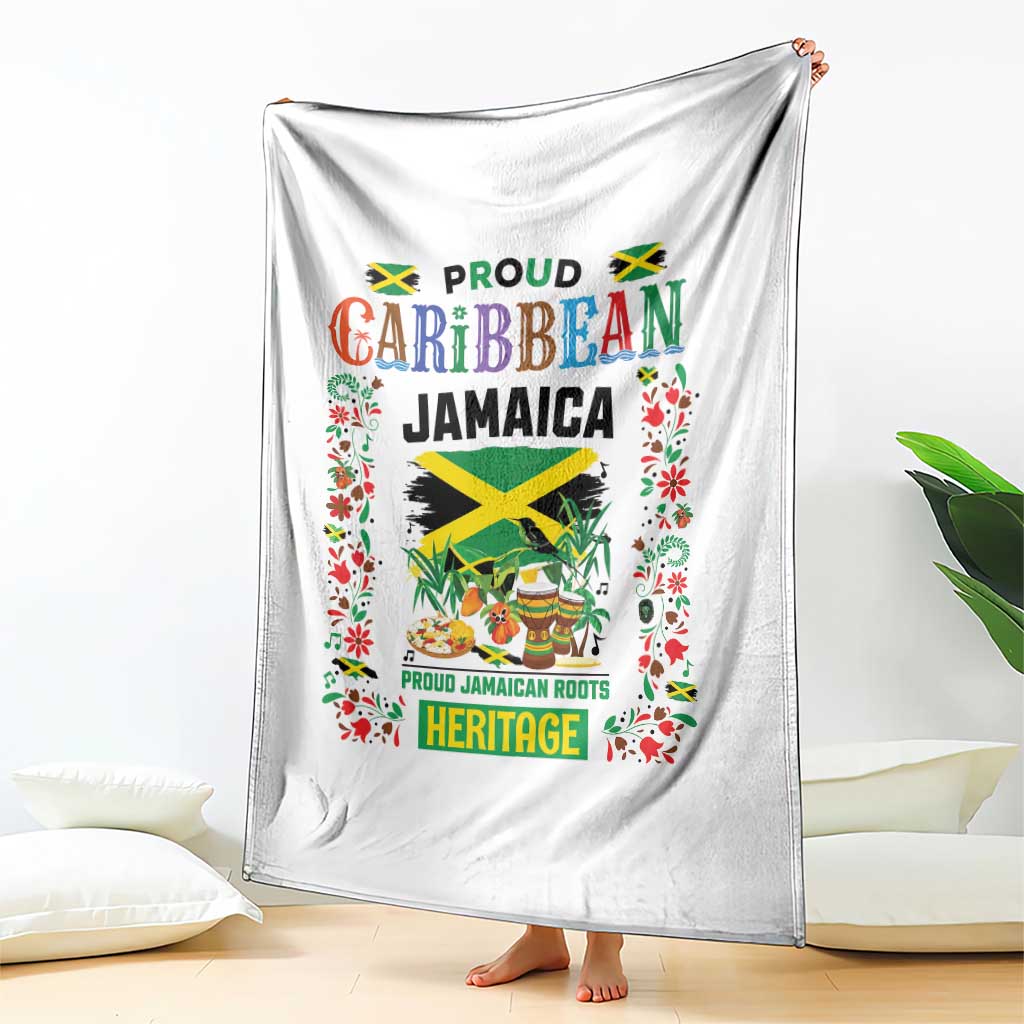 Proud Caribbean Jamaica Heritage Throw Blanket Jamaican Roots and Island Culture TS02 Print Your Wear