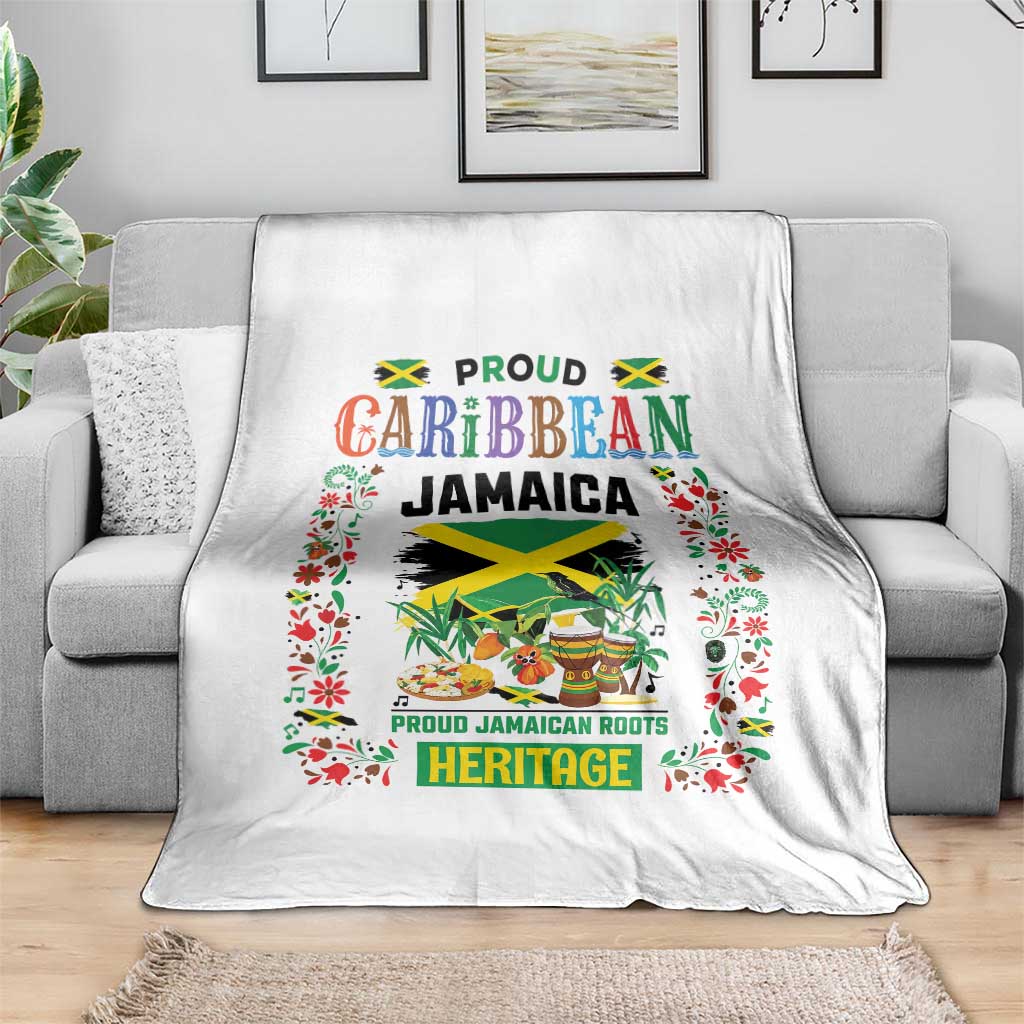 Proud Caribbean Jamaica Heritage Throw Blanket Jamaican Roots and Island Culture TS02 Print Your Wear