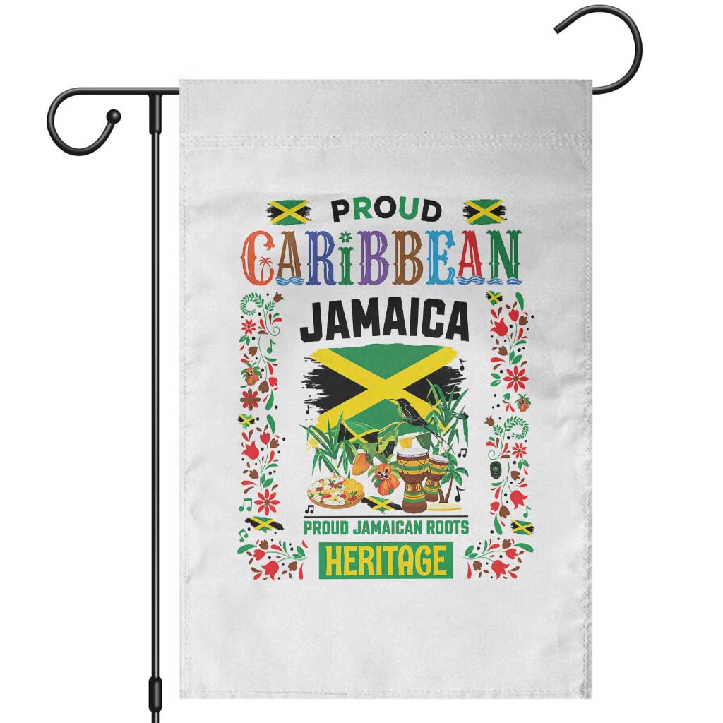 Proud Caribbean Jamaica Heritage Garden Flag Jamaican Roots and Island Culture TS02 White Print Your Wear