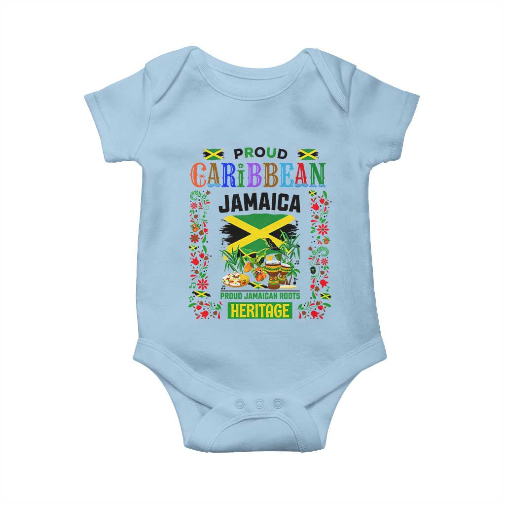 Proud Caribbean Jamaica Heritage Baby Onesie Jamaican Roots and Island Culture TS02 Light Blue Print Your Wear