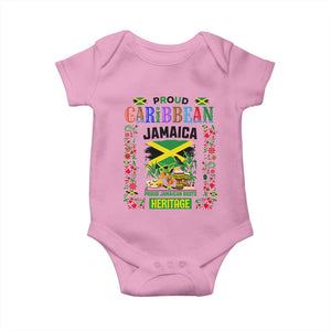 Proud Caribbean Jamaica Heritage Baby Onesie Jamaican Roots and Island Culture TS02 Light Pink Print Your Wear