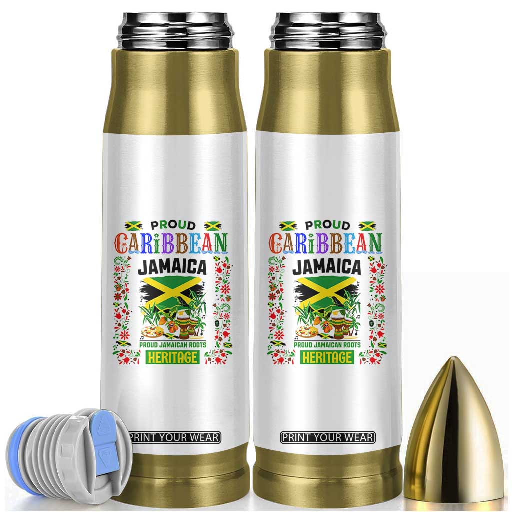 Proud Caribbean Jamaica Heritage Bullet Tumbler Jamaican Roots and Island Culture TS02 White Print Your Wear