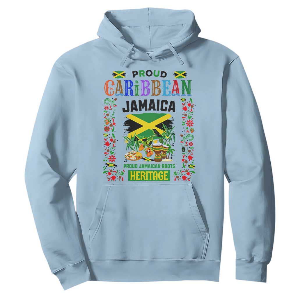 Proud Caribbean Jamaica Heritage Hoodie Jamaican Roots and Island Culture TS02 Light Blue Print Your Wear