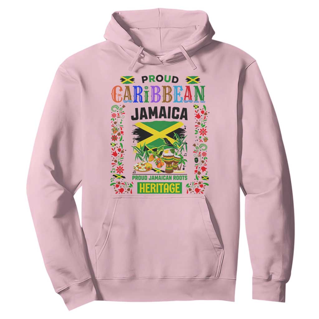 Proud Caribbean Jamaica Heritage Hoodie Jamaican Roots and Island Culture TS02 Light Pink Print Your Wear