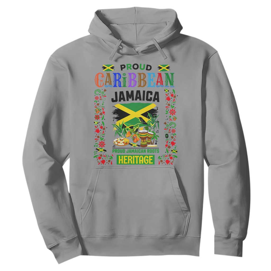 Proud Caribbean Jamaica Heritage Hoodie Jamaican Roots and Island Culture TS02 Sport Gray Print Your Wear