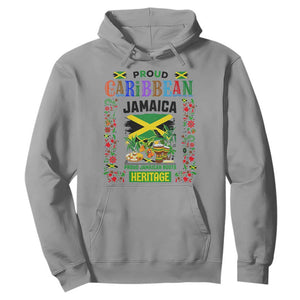 Proud Caribbean Jamaica Heritage Hoodie Jamaican Roots and Island Culture TS02 Sport Gray Print Your Wear