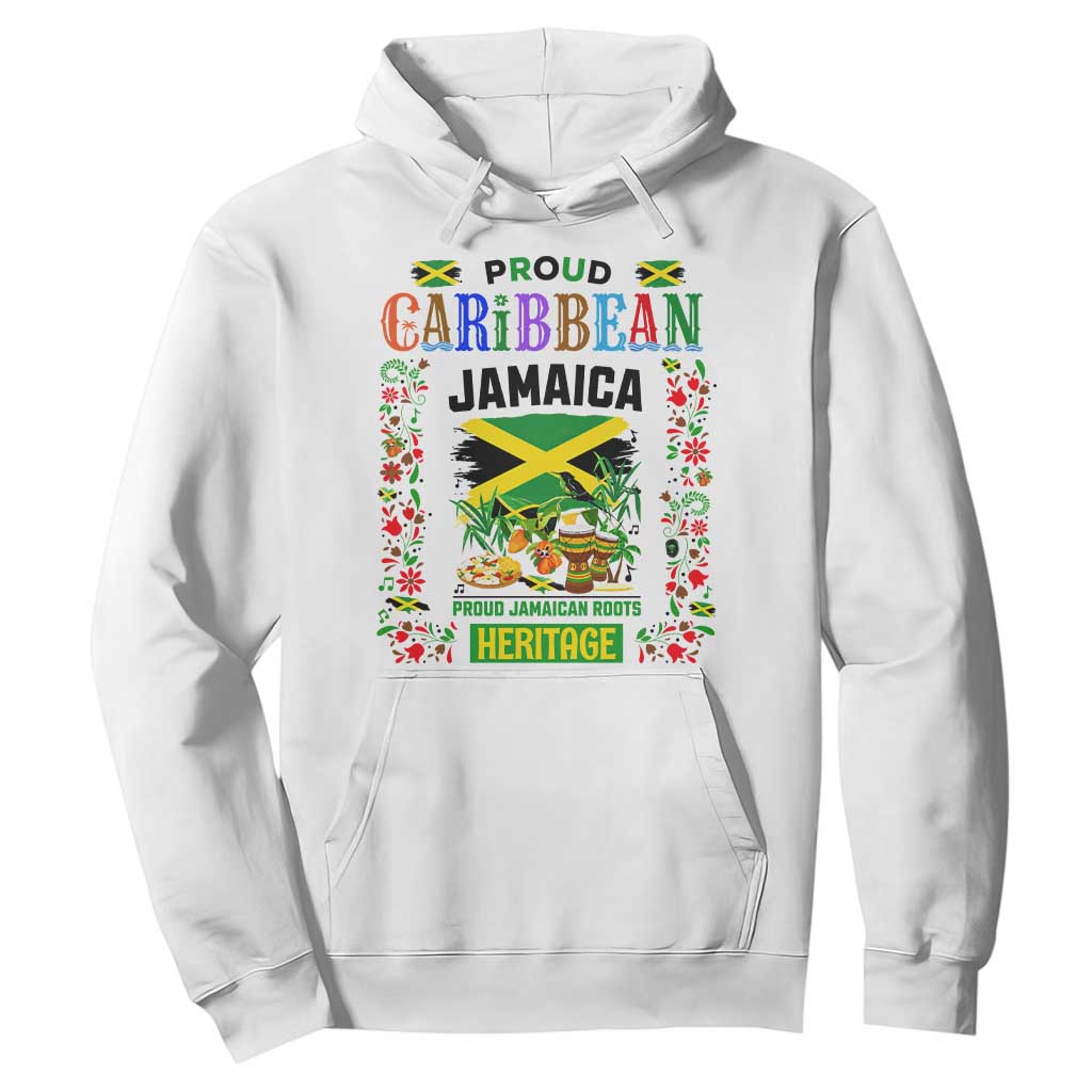 Proud Caribbean Jamaica Heritage Hoodie Jamaican Roots and Island Culture TS02 White Print Your Wear