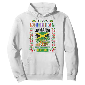 Proud Caribbean Jamaica Heritage Hoodie Jamaican Roots and Island Culture TS02 White Print Your Wear