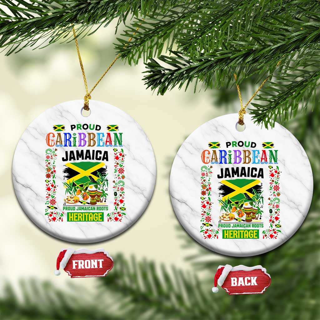 Proud Caribbean Jamaica Heritage Ceramic Ornament Jamaican Roots and Island Culture TS02 1pc White Marble Print Your Wear