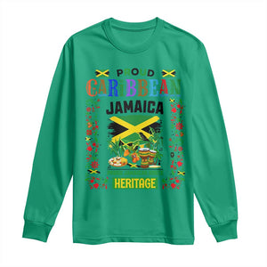 Proud Caribbean Jamaica Heritage Long Sleeve Shirt Jamaican Roots and Island Culture TS02 Irish Green Print Your Wear